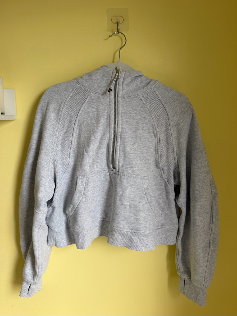 lululemon athletica Light Heather Grey Half-Zip Hooded Sweater M/L